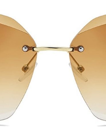 2022 Fashion Vintage Rimless Rhinestone Sunglasses Women Men Retro Cutting Lens Gradient Square Sun Glasses Female UV400